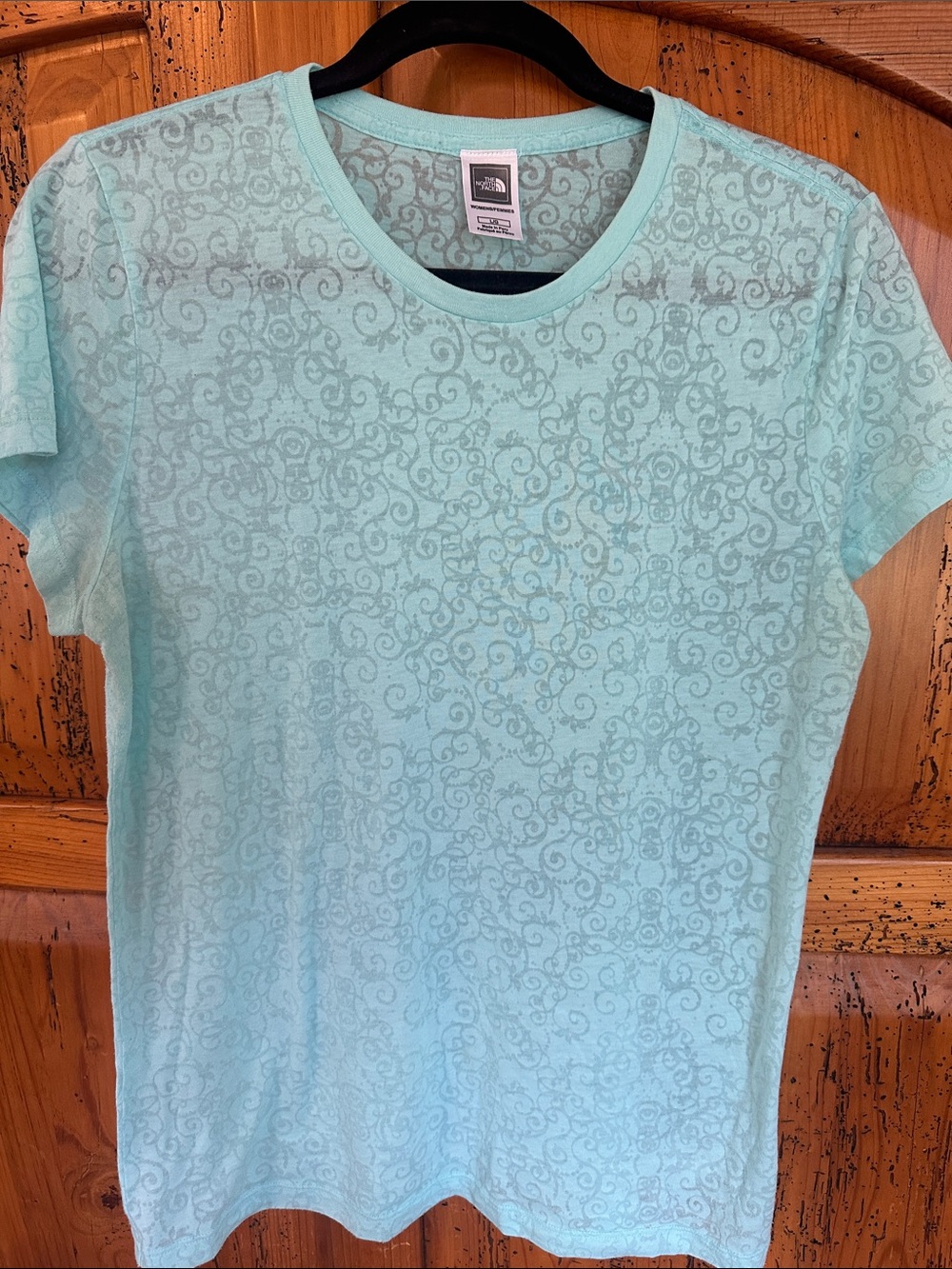 The North Face Women's Mint Short Sleeve Tee with Subtle Swirl Print